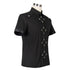 SiaLinda for Men: Hemd Heidar, kurzärmlig, kreuzförmige Druckknöpfe, schwarz - SiaLinda.com